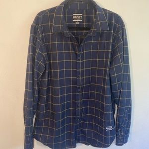 Grizzly blue plaid flannel size xl